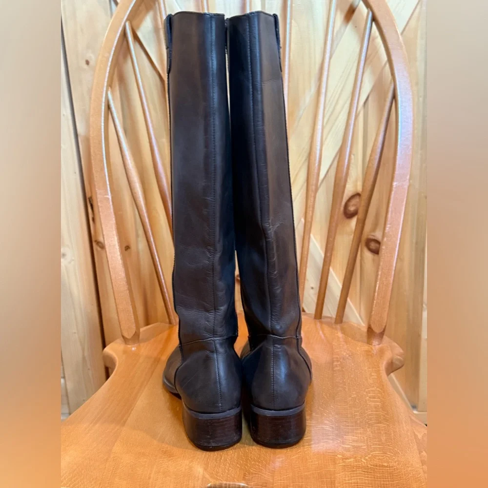 Donald J Pliner Soft Brown Luxury Leather Knee-High Riding Boots ladies 8.5 - Picture 9 of 16
